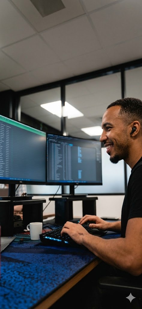 Developer werkt aan een LinkLeader-project